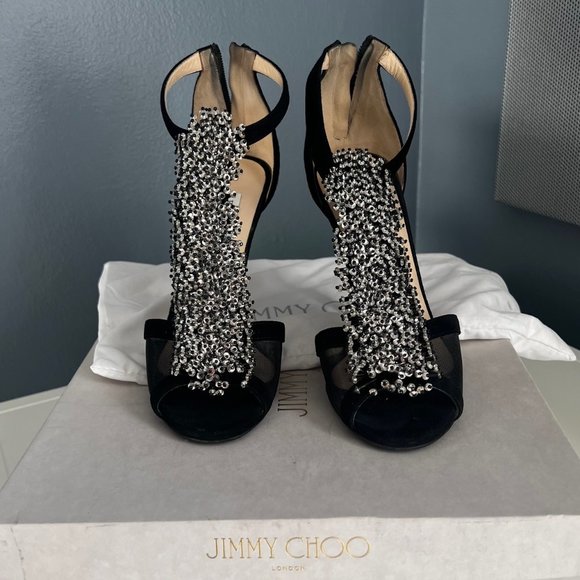 Jimmy Choo Fortune black beaded heels - Picture 7 of 10